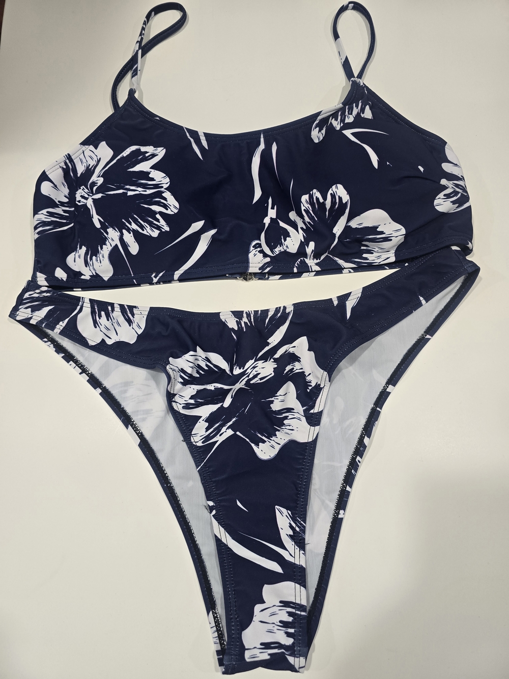 Women's Navy Floral Two-Piece Bikini - Picture 2 of 4
